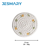 Tấm lót bàn ăn placemat hình tròn bằng sợi cotton dệt thấm nước tốt